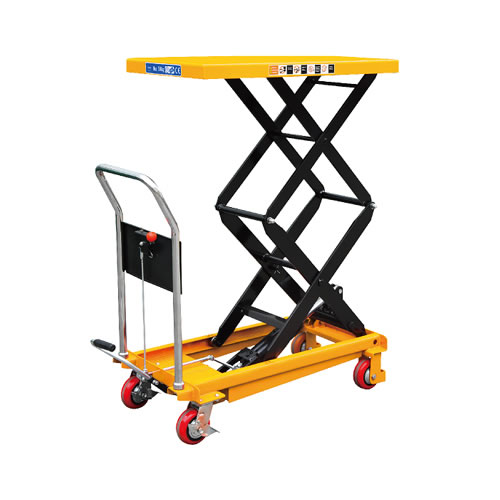 冠航牌防夾剪叉式手動(dòng)升降平臺(tái)車