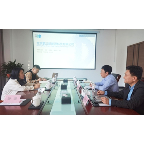 公司總經理呂大偉、總經理助理王志勇赴東旭集團氫能融合產業園，與投資中心總經理張茜、北京氫沄新能源科技公司理事趙珩接洽，建立合作意向